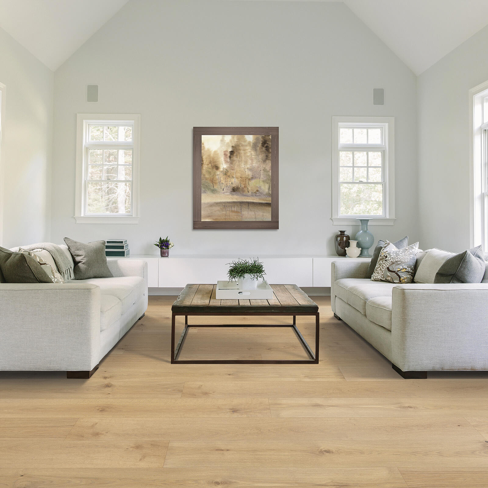 Hardwood in living room | Sterling Carpet and Flooring