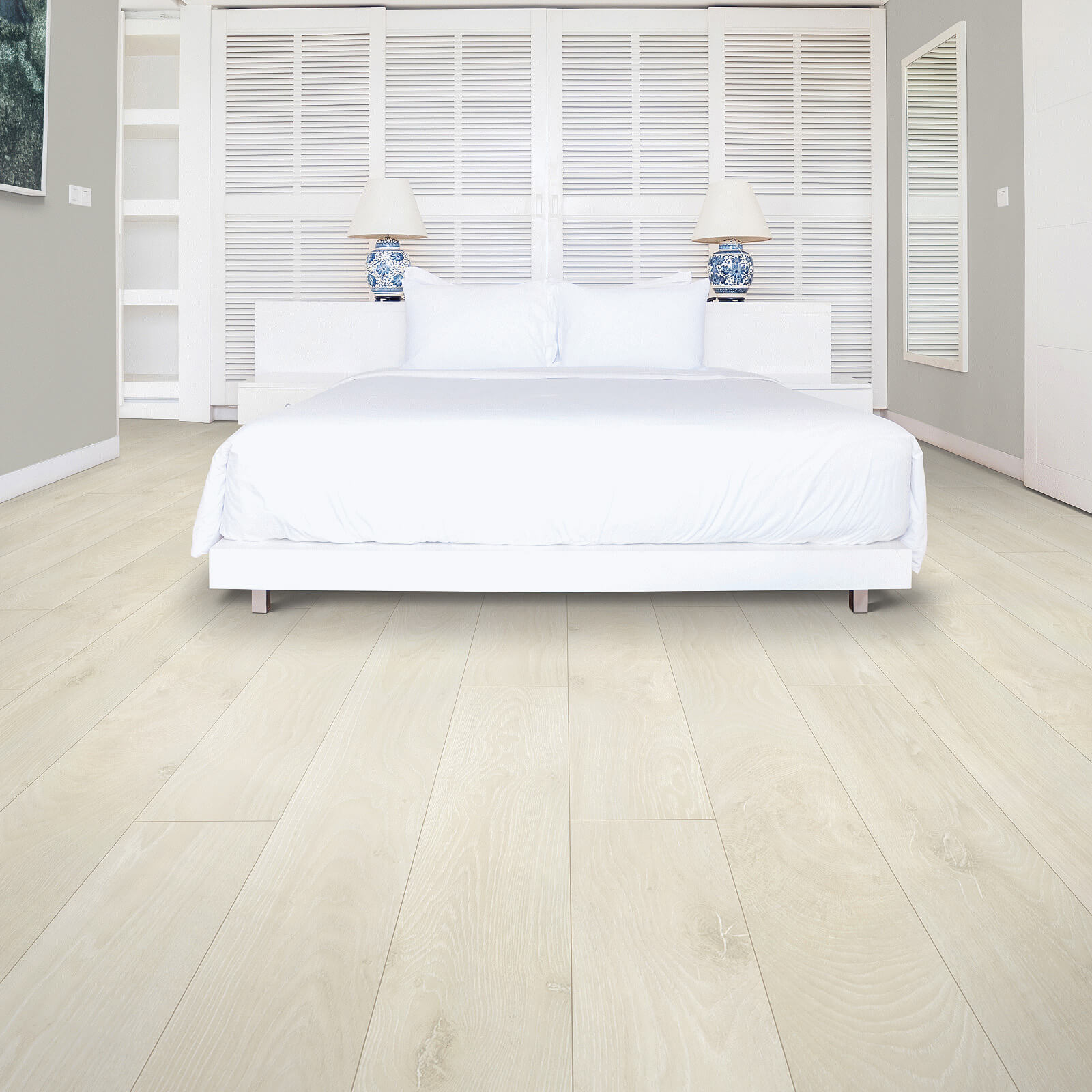 Laminate flooring in bedroom | Sterling Carpet and Flooring