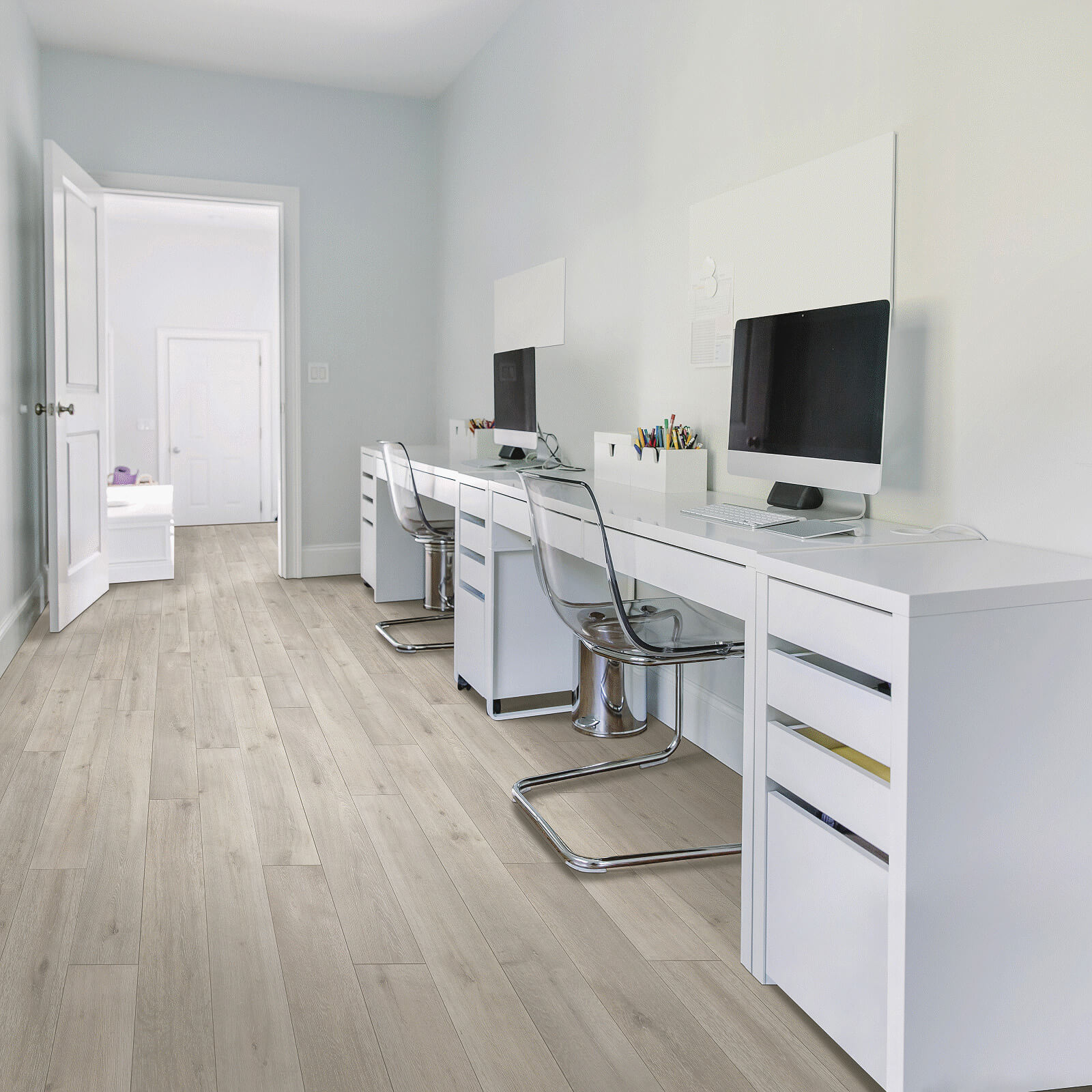 Laminate flooring in home office | Sterling Carpet and Flooring