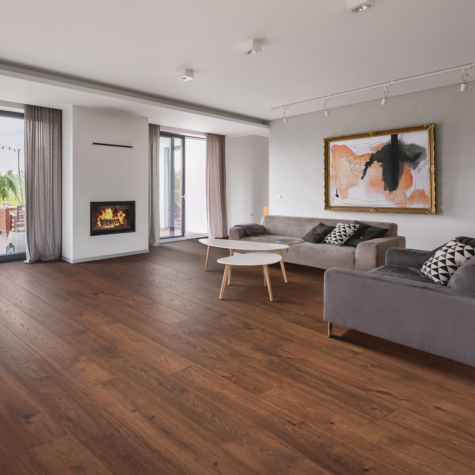 Laminate flooring in living room | Sterling Carpet and Flooring