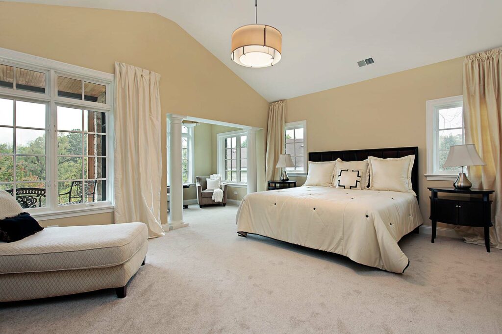 High-Quality Carpet in a bedroom by Sterling Carpet & Flooring in Anaheim, CA & Mission Viejo, CA
