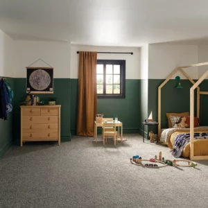 MJ007_TweedComfortBlue_00178_Bedroom_H Carpet in kids bedroom | Sterling Carpet & Flooring